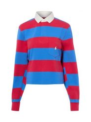 Polo Ralph Lauren Damska bluza polo Kobiety Bawełna (100%) niebieski|czerwony w paski, M. Czerwone bluzy Polo Ralph Lauren, m, bez wzorów, z bawełny, eleganckie, bez ramiączek, bez kaptura. Za 819.95 zł.