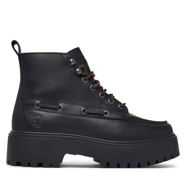 Trzewiki Timberland. Czarne botki Timberland, bez wzorów, street, bez obcasa, na płaskiej podeszwie, bez zapięcia. Za 779.99 zł.