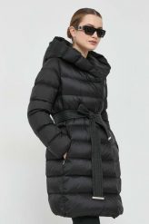 BOSS kurtka puchowa damska kolor czarny zimowa. Czarne kurtki Boss, na zimę, bez wzorów, z materiału, bez kaptura. Za 1,989.90 zł.