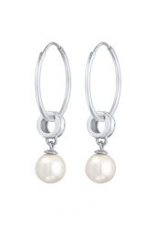 Nenalina Damskie kreole Classic Round z syntetyczną perłą w srebrze próby 925 Sterling Silver Kolczyki koła 1 ct. Szare kolczyki Nenalina, z perłą, srebrne. Za 328.99 zł.