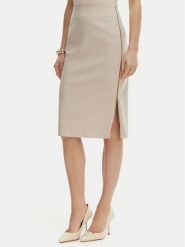 Rinascimento Spódnica ołówkowa CFC0127985003 Beżowy Slim Fit. Brązowe spódnice Rinascimento, l, bez wzorów, z syntetyku, ołówkowe. Za 379.99 zł.