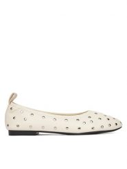 Badura Baleriny HEATHER-LT249060-56 Biały. Białe baleriny Badura, bez wzorów, ze skóry, bez obcasa, bez zapięcia. Za 299.99 zł.