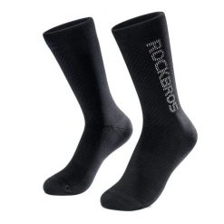 Skarpetki kolarskie odblaskowe unisex antybakteryjne. Czarne skarpetki ROCKBROS, bez wzorów, z dzianiny. Za 43.60 zł.