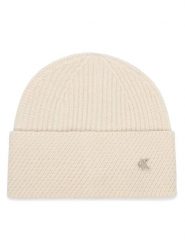 Calvin Klein Czapka LV04F8118G Kremowy. Białe czapki zimowe Calvin Klein, bez wzorów, z wełny. Za 169.99 zł.