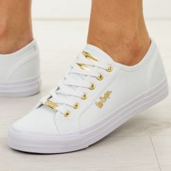 Białe trampki damskie Lee Cooper 4074. Białe trampki Lee Cooper, bez wzorów, z jeansu, klasyczne, bez zapięcia. Za 149.00 zł.