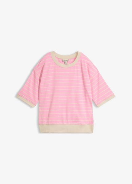 Luźna bluza z mieszanki bawełny. Czerwone bluzy bonprix, bez wzorów, z bawełny, bez ramiączek, bez kaptura. Za 99.99 zł.