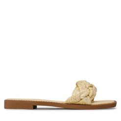 Klapki JENNY. Brązowe klapki Jenny, bez wzorów, bez obcasa, bez zapięcia. Za 119.99 zł.