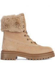 Geox Skórzane botki "Iridea" w kolorze jasnobrązowym rozmiar: 38. Brązowe botki Geox, bez wzorów, z materiału, eleganckie, bez obcasa, bez zapięcia. Za 213.69 zł.