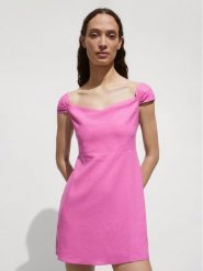 Mango Sukienka letnia Paulita 77060343 Różowy Slim Fit. Czerwone sukienki Mango, l, bez wzorów, z wiskozy, bez kołnierzyka, bez ramiączek. Za 65.99 zł.