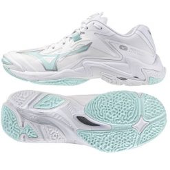 Buty do siatkówki Mizuno Wave Lightning Z8 W V1GC240045 białe. Białe buty treningowe bez wzorów, bez zapięcia, do siatkówki, mizuno wave. Za 834.21 zł.