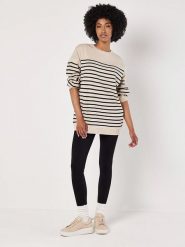 Apricot Sweter w kolorze kremowo-czarnym rozmiar: M. Brązowe swetry Apricot, m, bez wzorów, bez ramiączek. Za 105.63 zł.