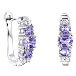 ERIN Srebrne kolczyki tanzanity angielskie zapięcie 1,8 ct. Szare kolczyki Braccatta, z cyrkonią, srebrne. Za 592.00 zł.