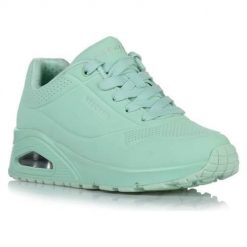 Buty do chodzenia damskie Skechers Uno Stand On Air. Niebieskie buty treningowe Skechers, bez wzorów, z materiału, bez zapięcia, trekkingowe. Za 361.00 zł.