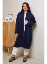 Curvy Lady Płaszcz przejściowy w kolorze granatowym rozmiar: 48/50. Niebieskie płaszcze Curvy Lady, bez wzorów, klasyczne, bez kaptura. Za 127.65 zł.