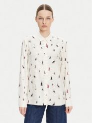 Tommy Hilfiger Koszula WW0WW44036 Écru Relaxed Fit. Koszule Tommy Hilfiger, bez wzorów, z wiskozy, bez kołnierzyka, bez ramiączek. Za 309.99 zł.