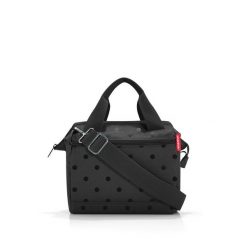 Torba allrounder cross, glossy dots black. Czarne torby podróżne Reisenthel, bez wzorów, z materiału, na ramię. Za 167.90 zł.