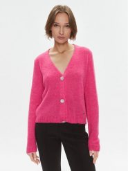 Please Kardigan M49778487 Różowy Regular Fit. Czerwone swetry Please, m, bez wzorów, z syntetyku, bez ramiączek. Za 409.99 zł.