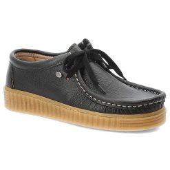 Czarne Półbuty Hee Skórzane Buty Damskie. Czarne półbuty wsuwane Hee, bez wzorów, z jeansu, eleganckie, bez obcasa. Za 305.99 zł.