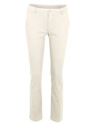 Heine Spodnie chino w kolorze kremowym rozmiar: 48. Brązowe spodnie materiałowe Heine, bez wzorów. Za 48.95 zł.