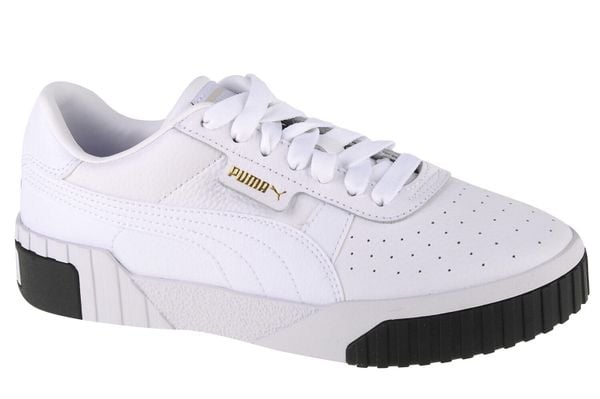 Buty sportowe damskie Puma Cali. Białe buty treningowe Puma, bez wzorów, ze skóry, bez zapięcia, trekkingowe. Za 139.00 zł.