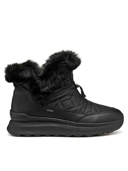 Geox Botki D Spherica Actif X2 D46WPB 0FU85 C9999 Czarny. Czarne botki Geox, bez wzorów, z materiału, bez obcasa, na płaskiej podeszwie, bez zapięcia. Za 769.99 zł.