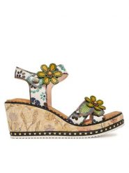 Laura Vita Sandały Ballon 08 Kolorowy. Sandały LAURA VITA, bez wzorów, ze skóry, bez obcasa, na koturnie, bez zapięcia. Za 429.99 zł.