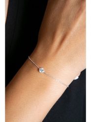 Lodie Silver Srebrna bransoletka z elementem ozdobnym rozmiar: onesize. Szare bransoletki Lodie Silver, z cyrkonią, srebrne. Za 39.95 zł.