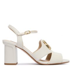 Sandały Liu Jo. Białe sandały Liu Jo, bez wzorów, bez obcasa, na słupku, bez zapięcia. Za 729.99 zł.