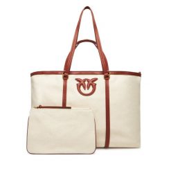 Torebka PINKO. Brązowe shopper bag Pinko, bez wzorów, bez dodatków. Za 1,059.00 zł.