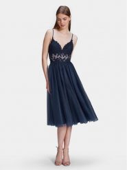 Swing Sukienka koktajlowa 5AH014HK Granatowy Slim Fit. Niebieskie sukienki Hey Kyla, bez wzorów, z syntetyku, wizytowe, bez kołnierzyka, bez ramiączek. Za 579.99 zł.