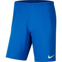 Spodenki dla dzieci Nike Dry Park III NB K niebieskie BV6865 463. Niebieskie szorty Nike, bez wzorów, sportowe. Za 63.99 zł.