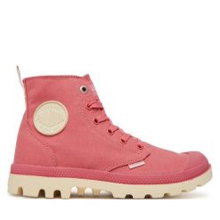 Trapery Palladium. Czerwone traperki Palladium, bez wzorów, bez obcasa, bez zapięcia. Za 279.99 zł.