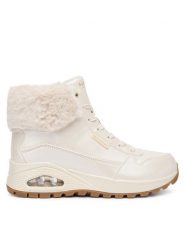 Skechers Trzewiki Uno Rugged 167821/OFWT Biały. Białe botki Skechers, bez wzorów, ze skóry, bez obcasa, na płaskiej podeszwie, bez zapięcia. Za 359.99 zł.