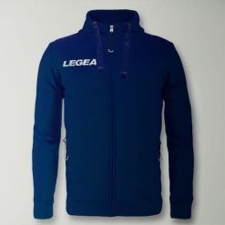 Bluza Junior Sarajevo Full Zip do biegania niebieska. Niebieskie bluzy LEGEA, bez wzorów, z bawełny, z kapturem, do biegania. Za 180.00 zł.
