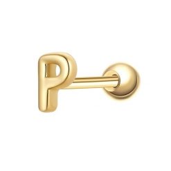 Glanzstücke München Piercing Litera P ze srebra próby 925 w kolorze zlotym Kolczyki 1 ct Damski. Żółte kolczyki Glanzstücke München, pozłacane. Za 110.49 zł.