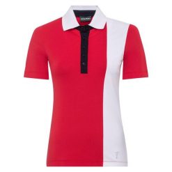 Damska koszulka polo Golfino Classic tricolore. Czerwone t-shirty sportowe GOLFINO, s, bez wzorów, prążkowane, bez ramiączek, na golfa. Za 370.00 zł.