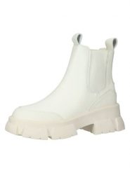 Steve Madden Skórzane sztyblety w kolorze białym rozmiar: 39. Białe botki Steve Madden, bez wzorów, sportowe, bez obcasa, bez zapięcia. Za 252.99 zł.