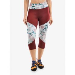 Legginsy wspinaczkowe damskie Ocun Rhea 3/4 Leggings. Czerwone legginsy Ocun, bez wzorów, sportowe. Za 150.99 zł.