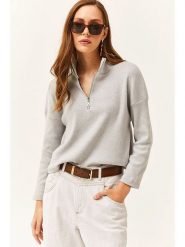 Olalook Sweter w kolorze szarym rozmiar: L/XL. Szare swetry Olalook, l, bez wzorów, bez ramiączek. Za 52.79 zł.