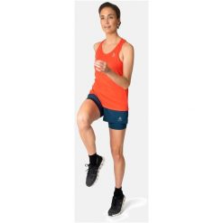Koszulka tech. damska bez rękawów Odlo Tank crew neck ESSENTIAL. Brązowe topy sportowe ODLO, bez wzorów. W wyprzedaży za 75.00 zł.