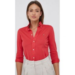 Polo Ralph Lauren koszula bawełniana damska kolor czerwony regular z kołnierzykiem klasycznym. Czerwone koszule Polo Ralph Lauren, s, bez wzorów, z bawełny, klasyczne, bez kołnierzyka, bez ramiączek. Za 599.99 zł.
