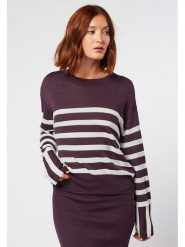 Rodier Sweter w kolorze fioletowo-białym rozmiar: XL. Białe swetry Rodier, xl, bez wzorów, z wełny, klasyczne, bez ramiączek. Za 136.45 zł.