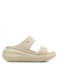 Crocs Klapki Classic Crush Sandal 207670 Beżowy. Brązowe klapki Crocs, bez wzorów, z tworzywa sztucznego, bez obcasa, bez zapięcia. Za 199.99 zł.