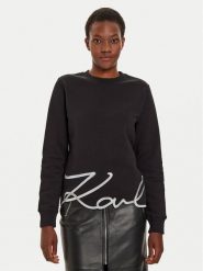 KARL LAGERFELD Bluza 245W1815 Czarny Regular Fit. Czarne bluzy KARL LAGERFELD, s, bez wzorów, z bawełny, bez kaptura. Za 849.99 zł.