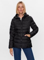 Tommy Hilfiger Kurtka puchowa WW0WW39581 Czarny Regular Fit. Czarne kurtki Tommy Hilfiger, s, bez wzorów, z puchu, bez kaptura. Za 599.99 zł.