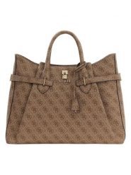 Guess Torebka w kolorze jasnobrązowym - 38 x 28 x 13 cm rozmiar: onesize. Brązowe torebki klasyczne Guess, z aplikacjami, z materiału, przez ramię, bez dodatków. Za 469.99 zł.