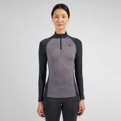Bluza termiczna damska Odlo Natural Performance PW 150 BL Top Turtle Neck LS. Szare bluzy ODLO, s, bez wzorów, z materiału, bez kaptura, narciarskie. Za 355.50 zł.