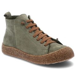 Trzewiki damskie Ravini o sznurowanym fasonie z wysoką cholewką i grubą podeszwą khaki, 1351 Khaki Nbk. Zielone botki Ravini, z aplikacjami, z jeansu, eleganckie, przed kolano, bez obcasa, bez zapięcia. Za 278.99 zł.