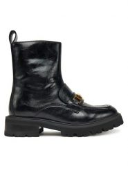 TWINSET Botki 252TGT082 Czarny. Czarne botki Twinset, bez wzorów, ze skóry, bez obcasa, na płaskiej podeszwie, bez zapięcia. Za 1,099.00 zł.
