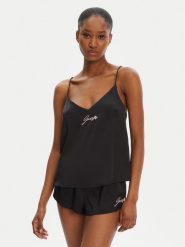 Juicy Couture Koszulka piżamowa JCLCT125511 Czarny Regular Fit. Czarne koszule nocne Juicy Couture, xs, bez wzorów, z syntetyku, bez ramiączek. Za 119.99 zł.
